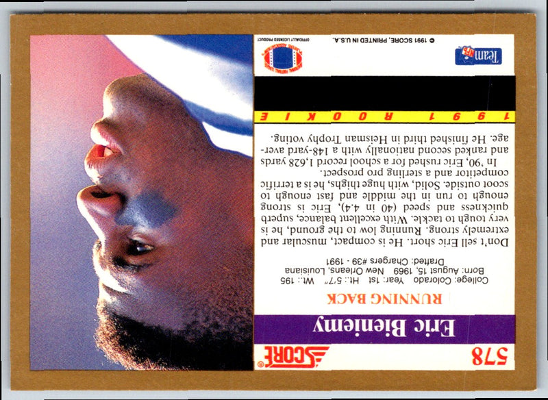 1991 Score Eric Bieniemy