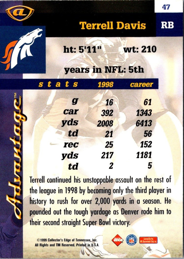 1999 Collector's Edge Advantage Terrell Davis