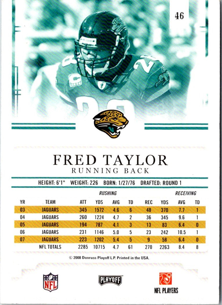 2008 Playoff Prestige Fred Taylor