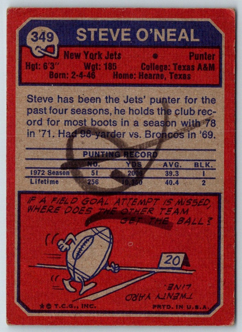 1973 Topps Steve O'Neal