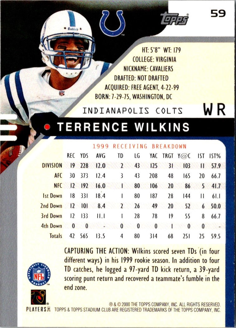2000 Stadium Club Terrence Wilkins