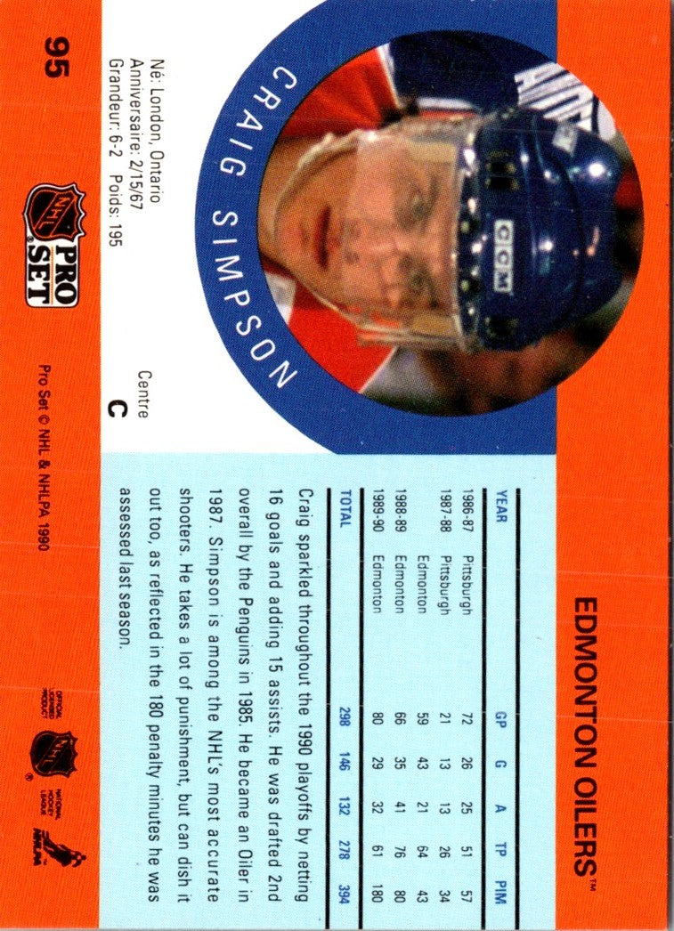 1990 Pro Set Craig Simpson