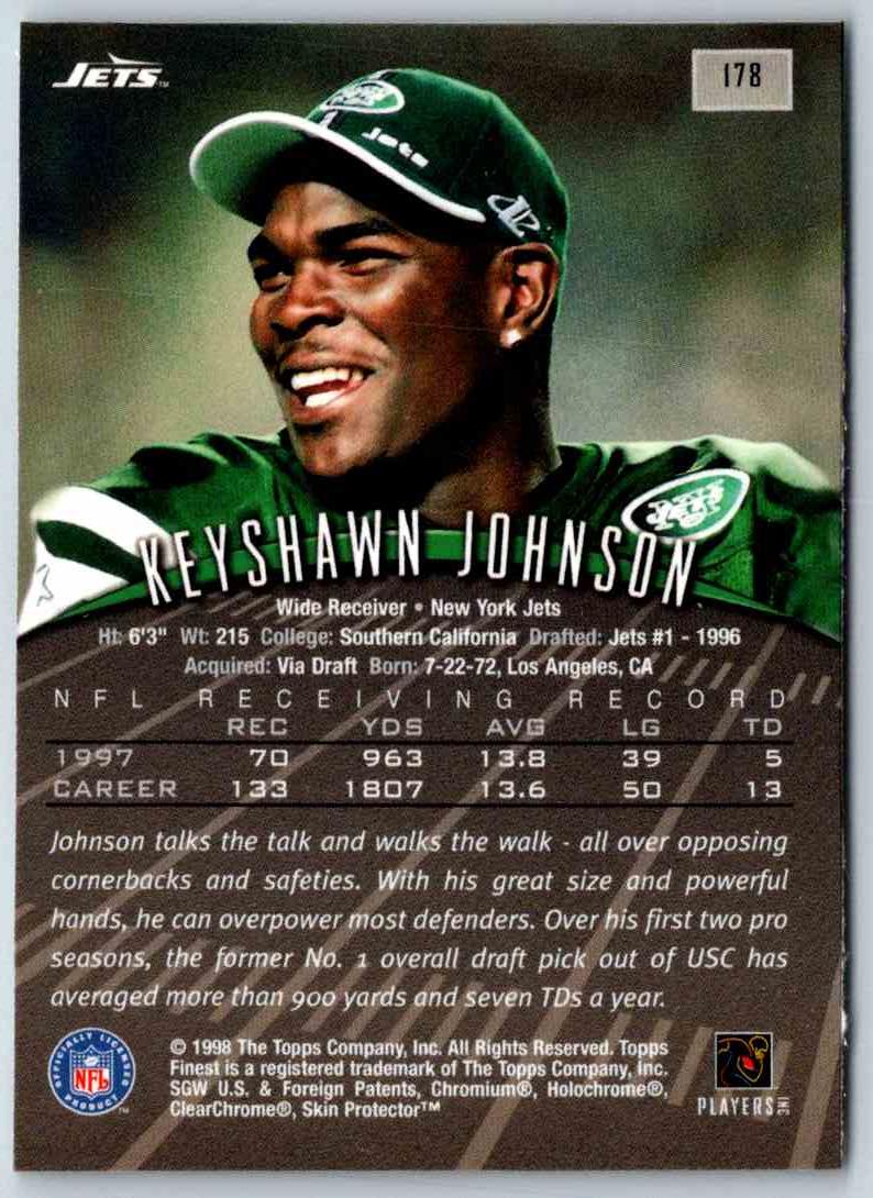 1998 Topps Finest Football Keyshawn Johnson