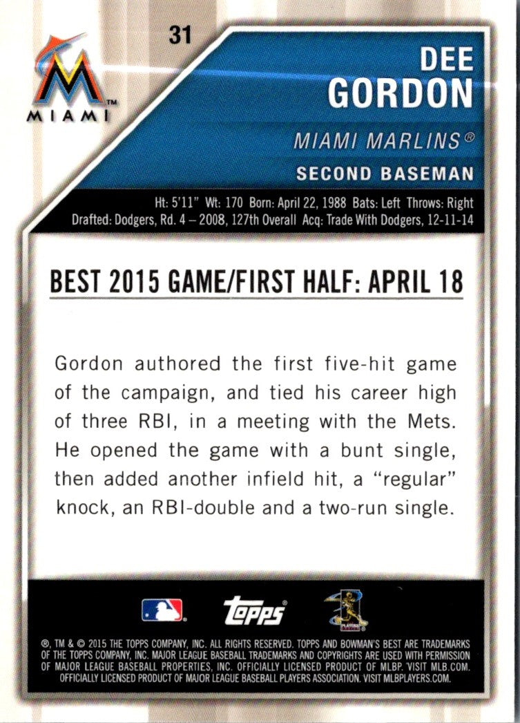 2015 Bowman's Best Dee Gordon