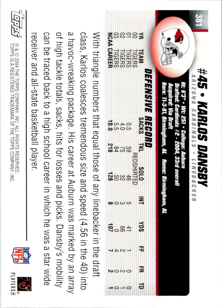 2004 Topps Karlos Dansby