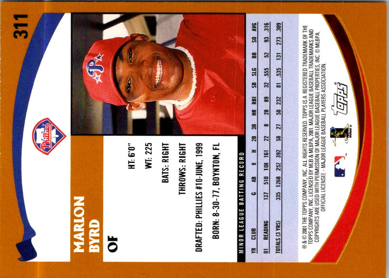 2002 Topps Home Team Advantage Marlon Byrd