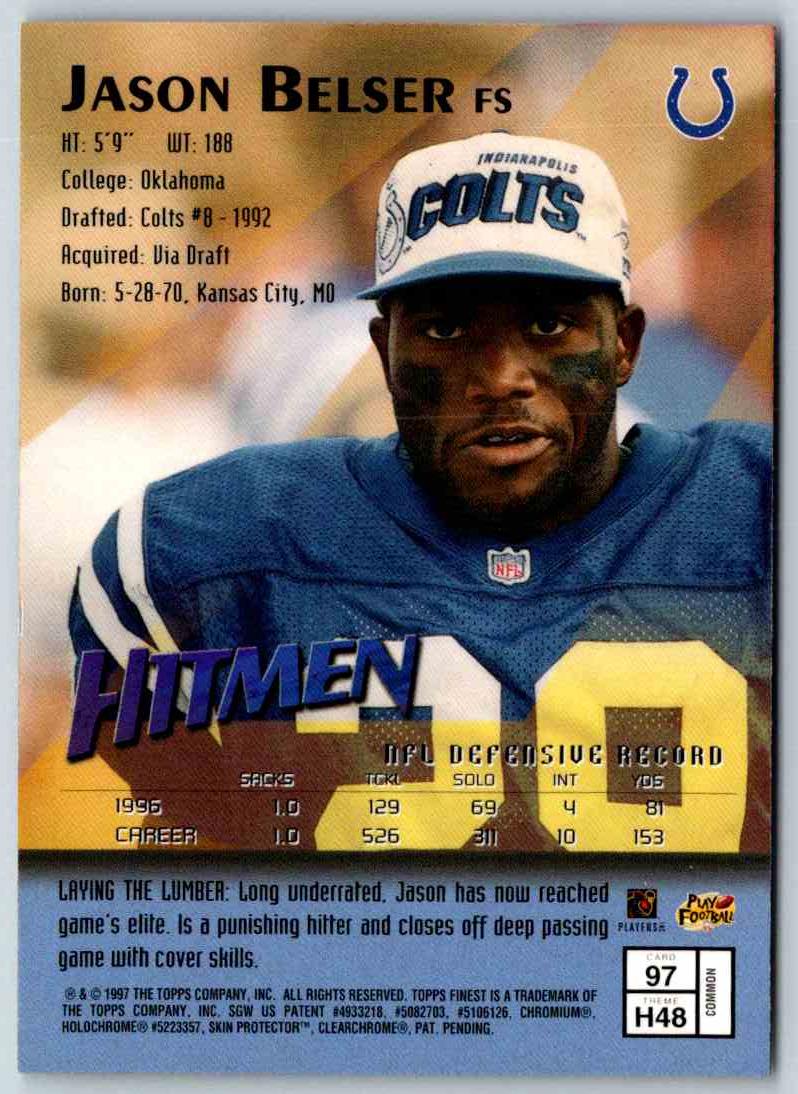 1997 Topps Finest Football Jason Belser