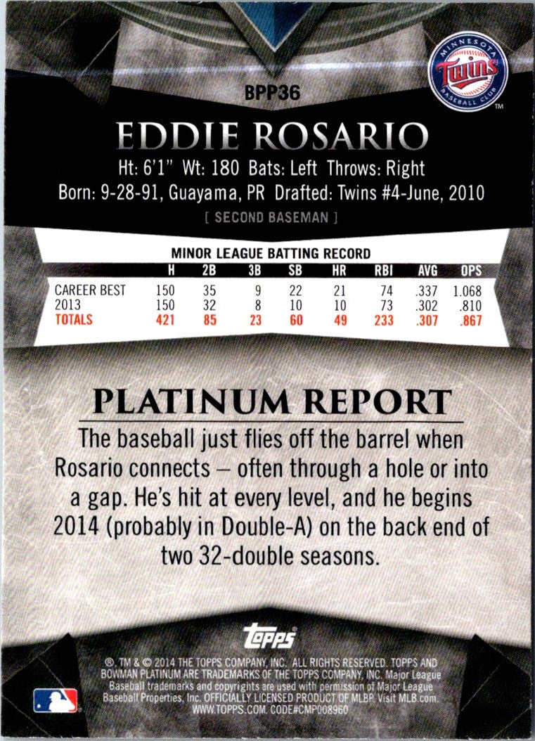 2014 Bowman Platinum Prospects Eddie Rosario