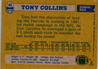 1982 Topps Tony Collins #146 Rookie EX