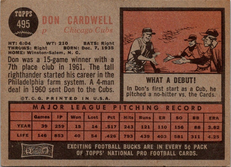 1962 Topps Don Cardwell