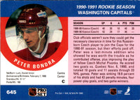 1990 Pro Set Peter Bondra #645 Rookie