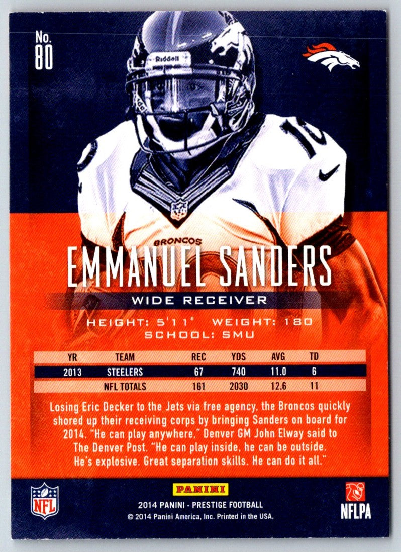 2014 Panini Immaculate Standard Brand Logo Emmanuel Sanders