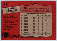 1983 Topps Harry Carson #25