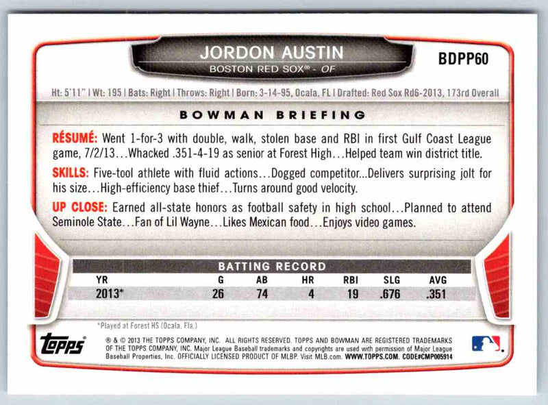 2014 Bowman Jordon Austin