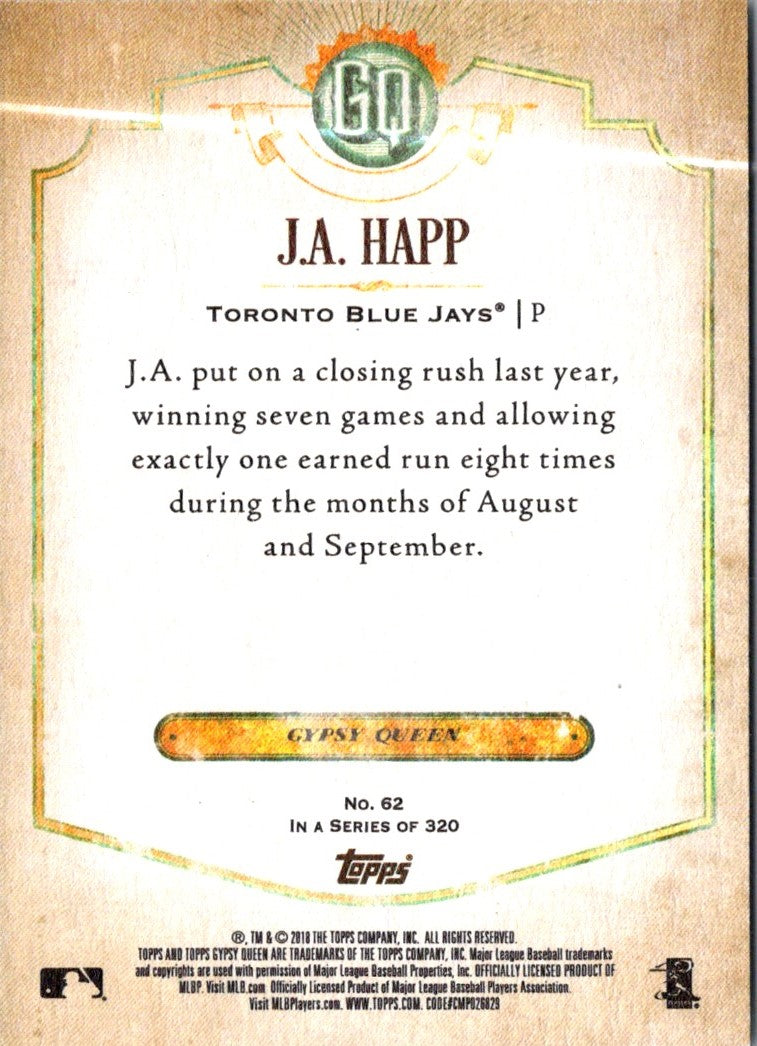 2018 Topps Gypsy J.A. Happ