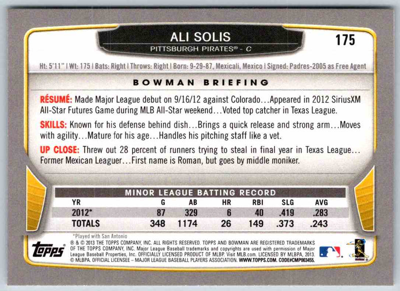 2014 Bowman Ali Solis