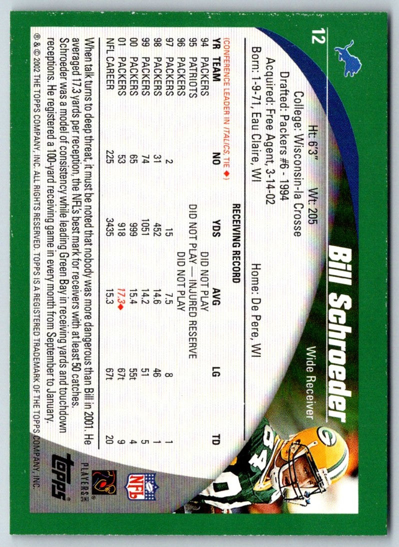 2002 Topps Bill Schroeder