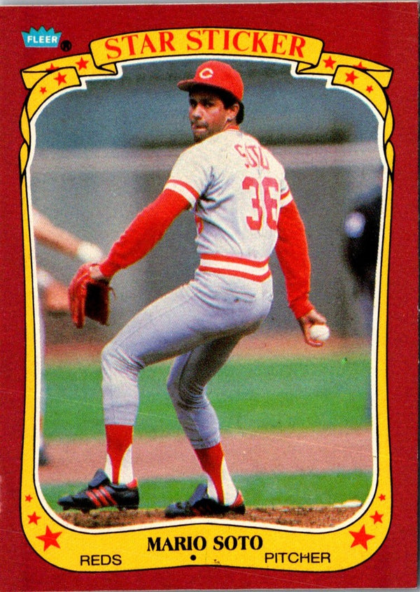 1986 Fleer Star Stickers Mario Soto #114