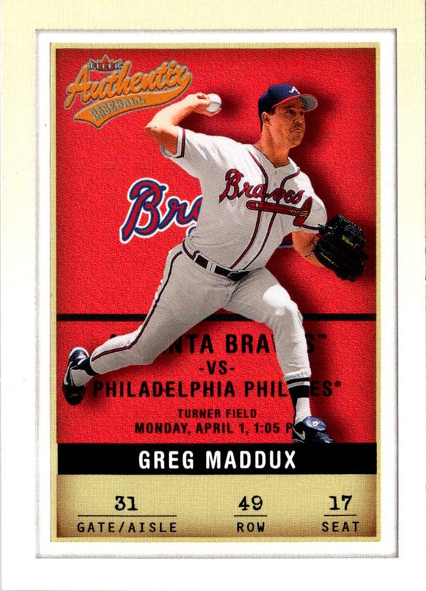 2002 Fleer Authentix Greg Maddux #49