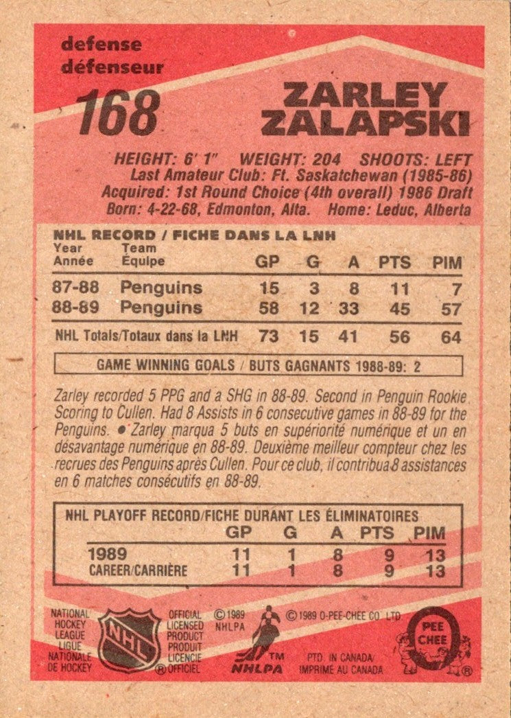 1989 O-Pee-Chee Zarley Zalapski