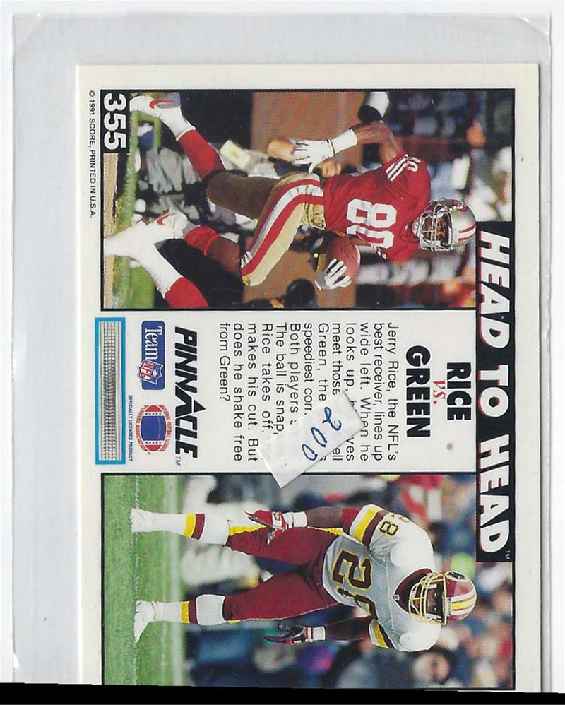 1991 Pinnacle Jerry Rice/Darrell Green