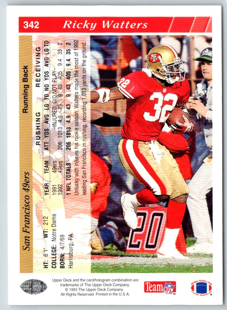 1993 Upper Deck Ricky Watters