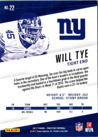 2017 Panini Prestige Will Tye #22