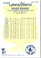 1990 Fleer Award Winners Wade Boggs #4