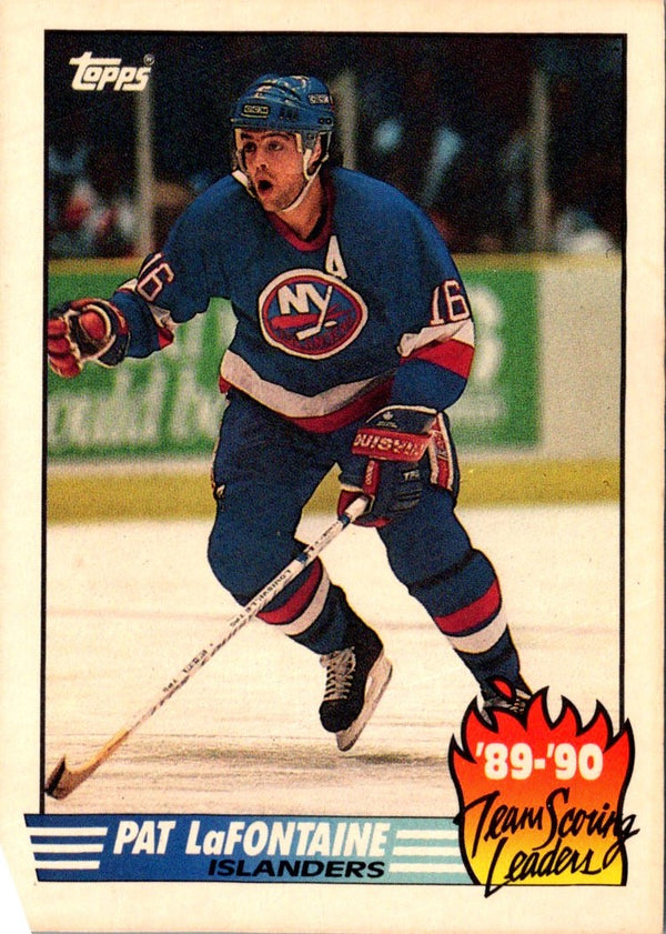 1990 Topps Team Scoring Leaders Pat LaFontaine #10