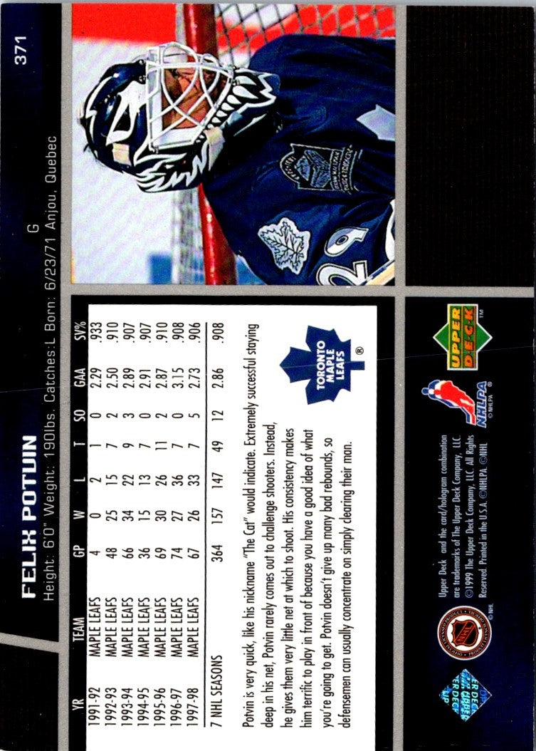 1998 Upper Deck Felix Potvin