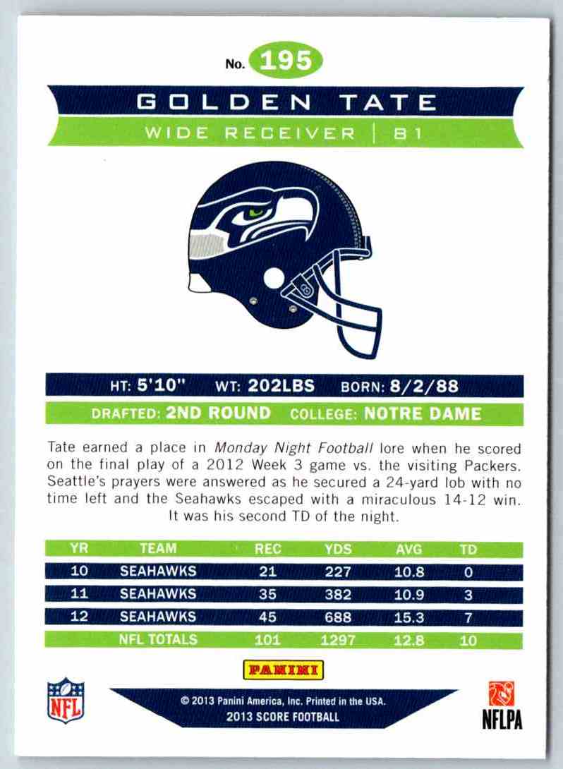 2013 Score Golden Tate