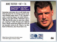 1991 Proset World League Mike Teeter #66