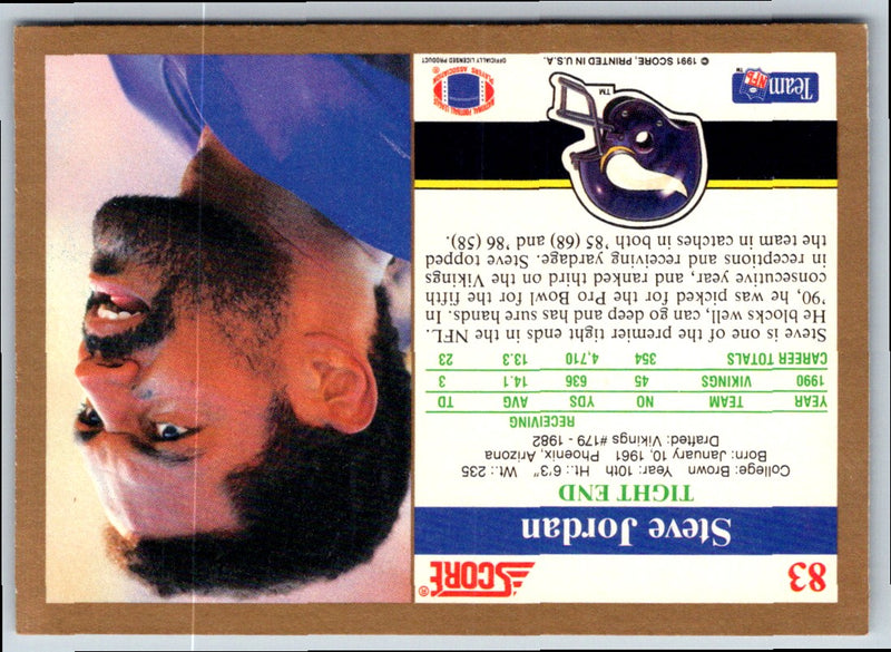 1991 Score Steve Jordan