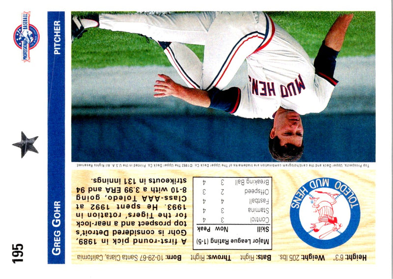 1992 Upper Deck Minors Greg Gohr