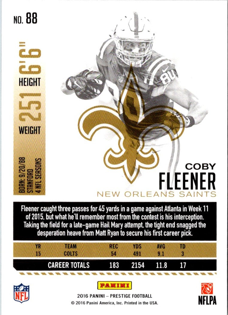 2016 Panini Prestige Coby Fleener