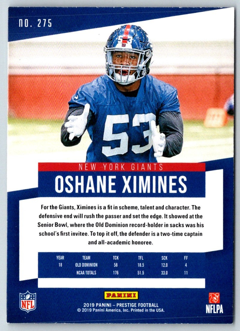 2019 Panini Prestige Oshane Ximines