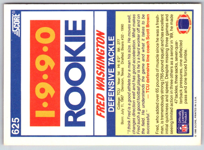 1990 Score Fred Washington