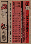 1981 Topps Steve Henderson
