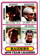 1980 Topps Mark Van Eeghen/Cliff Branch/Lester Hayes/Willie Jones