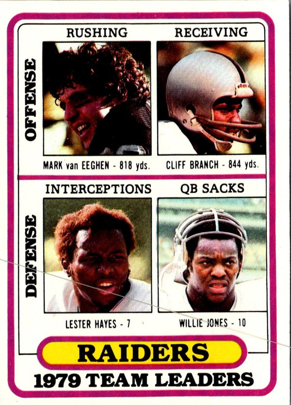 1980 Topps Mark Van Eeghen/Cliff Branch/Lester Hayes/Willie Jones #468