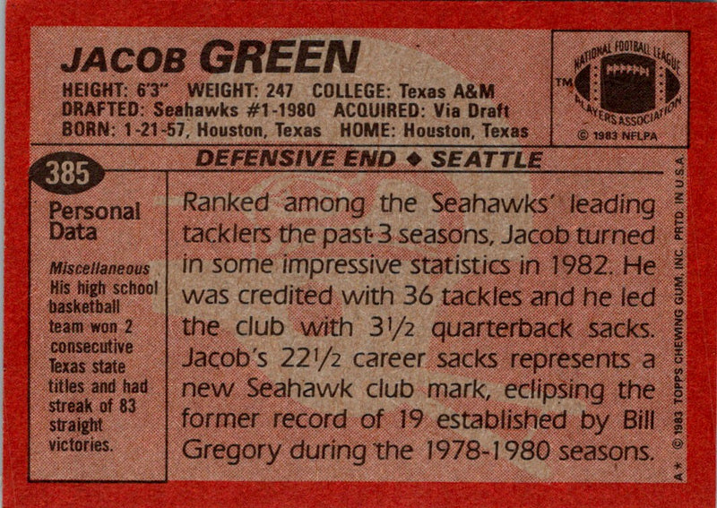 1983 Topps Jacob Green