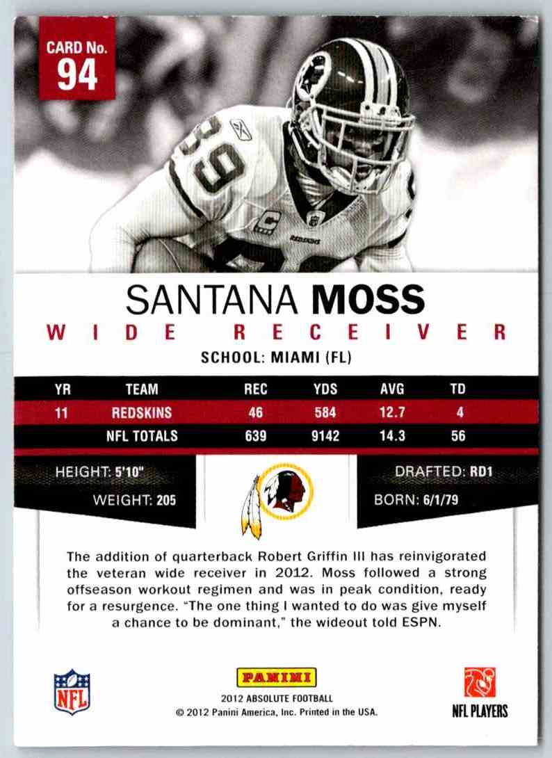 2012 Absolute Santana Moss