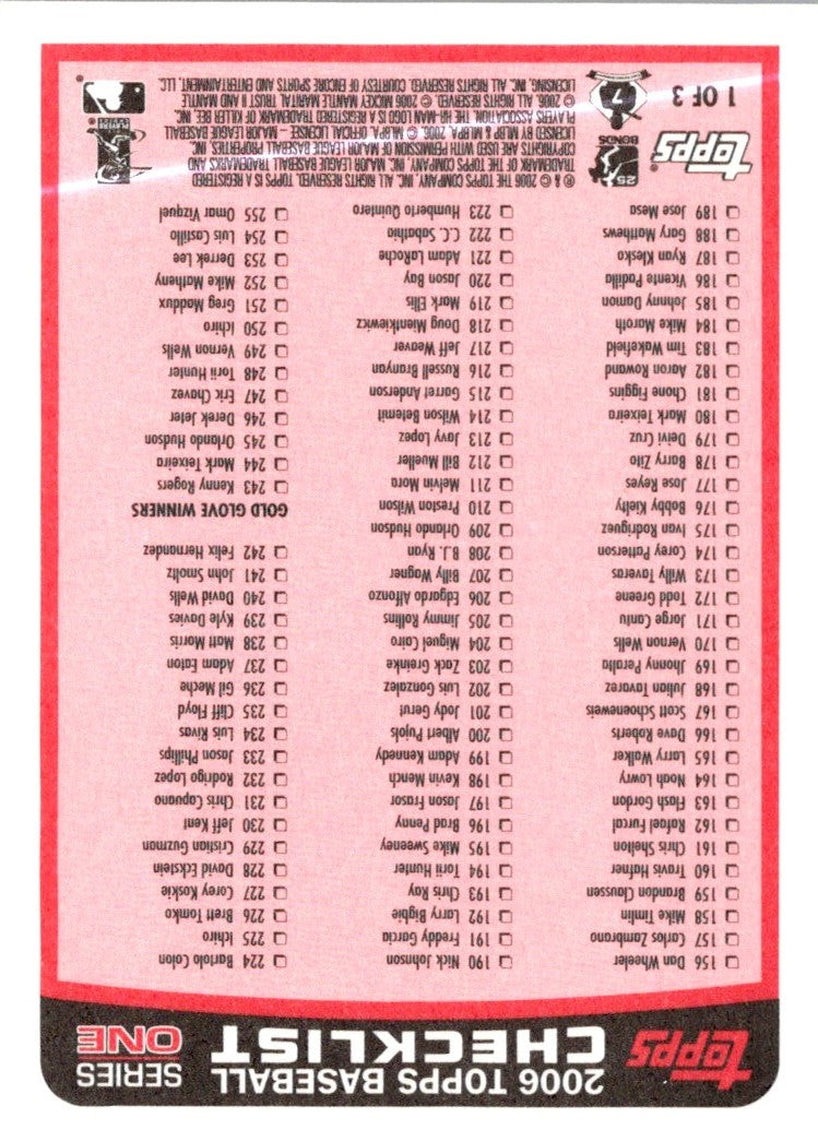 2004 Topps Checklist Checklist 3 (Green)