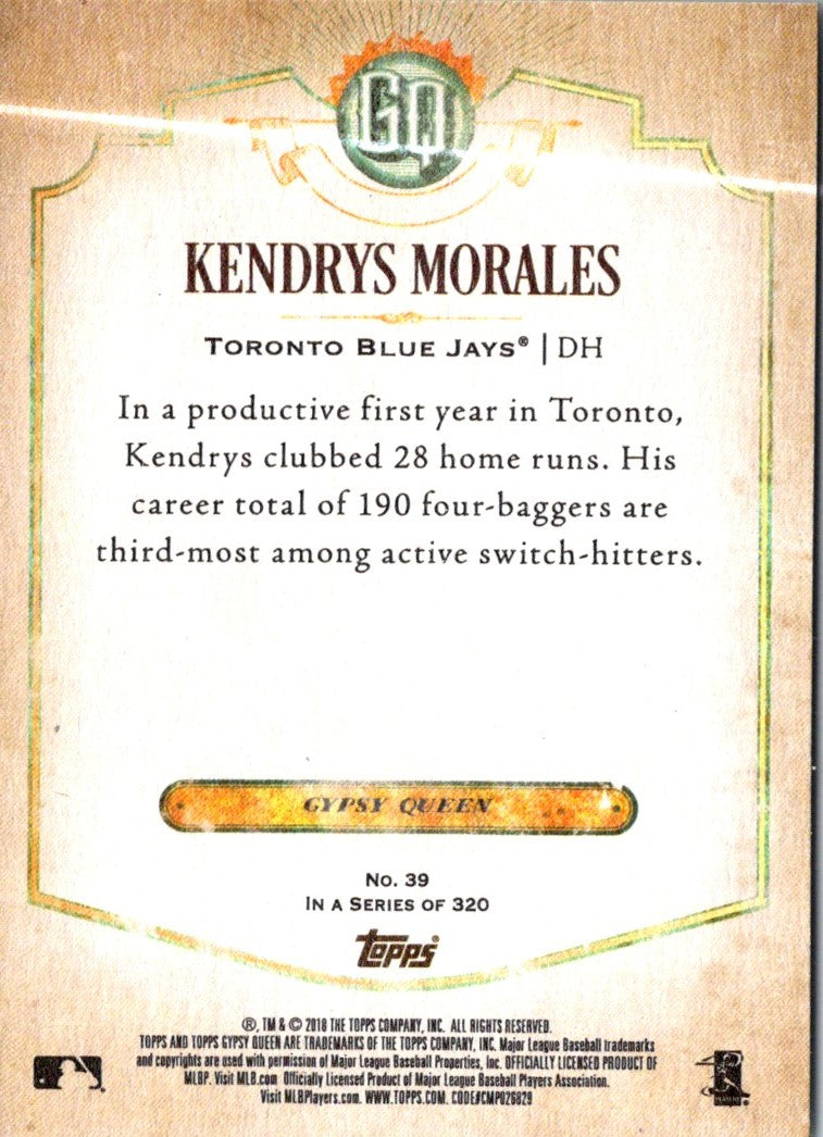 2018 Topps Gypsy Queen Kendrys Morales