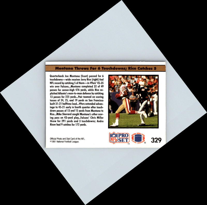 1991 Pro Set Joe Montana/Jerry Rice