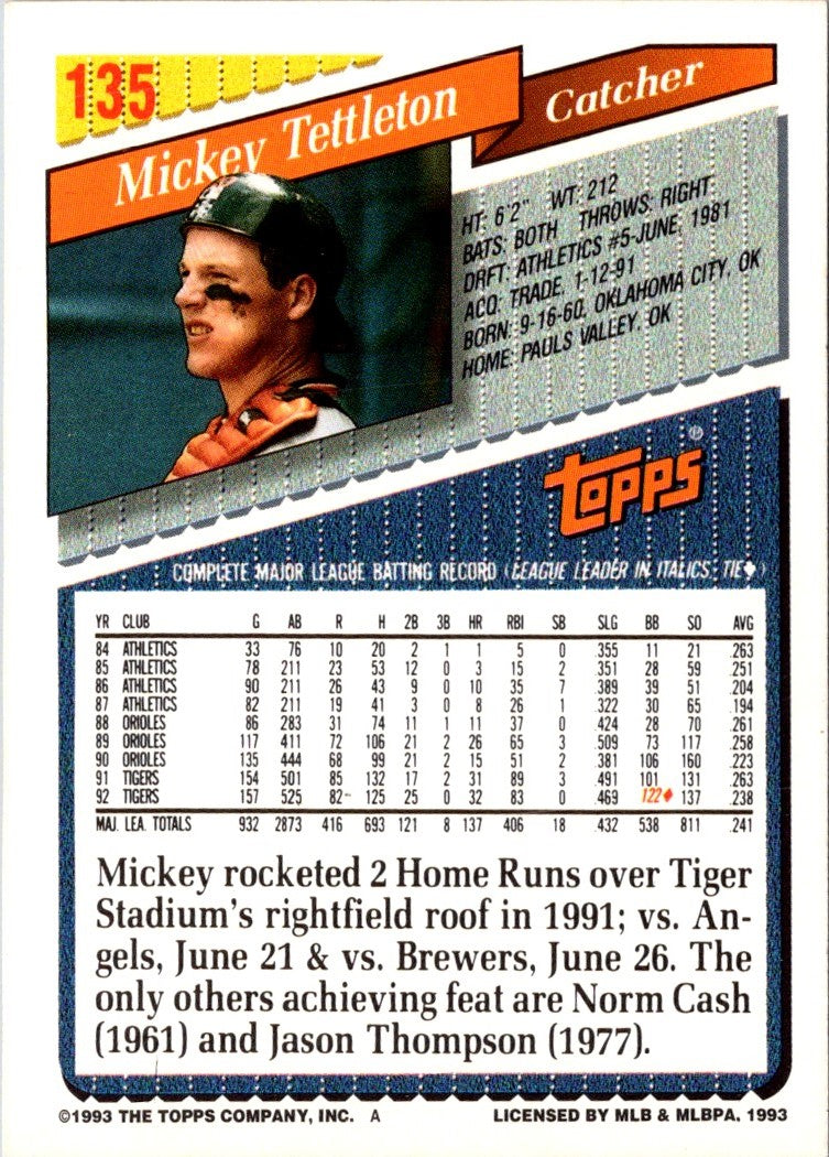 1993 Topps Mickey Tettleton