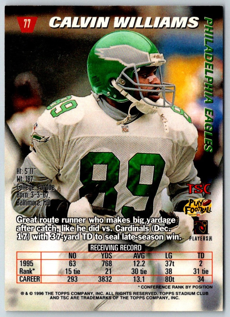 1996 Stadium Club Calvin Williams