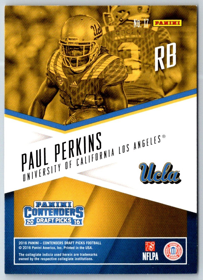 2016 Panini Contenders Draft Picks School Colors Paul Perkins