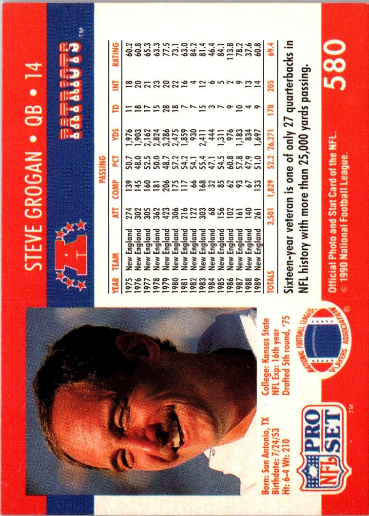 1990 Pro Set Steve Grogan