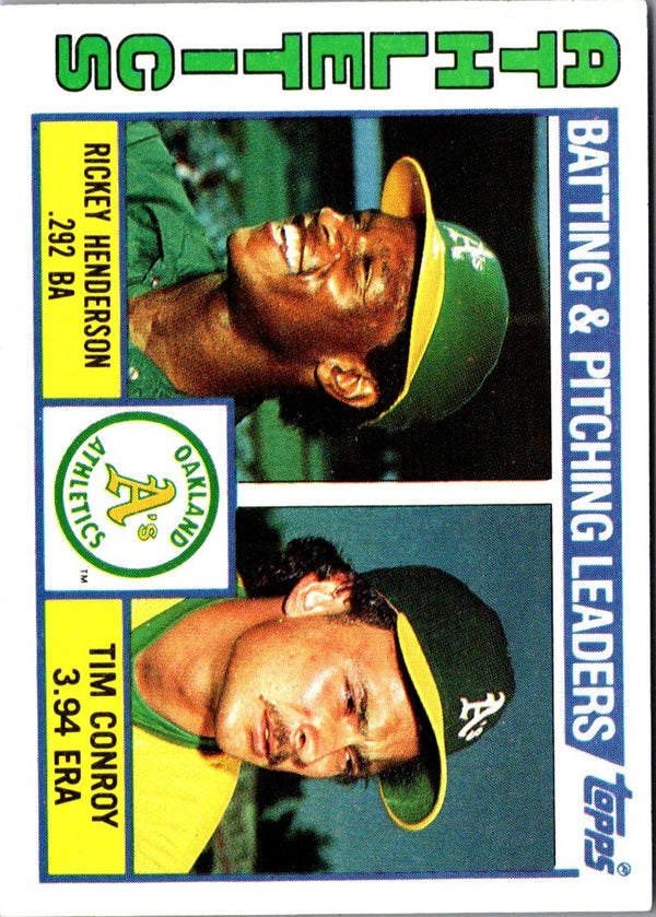 1984 Topps Rickey Henderson/Tim Conroy #156